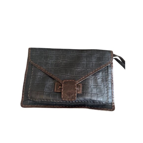 CARLA MANCINI Brown Leather Oversized Envelope Clutch Bag w/ Dustbag - Picture 5 of 9